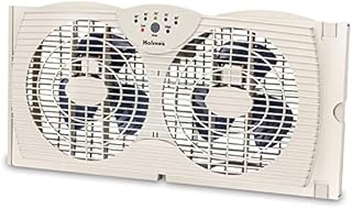 HOLMES Dual Blade Digital Window Fan with Programmable Thermostat Control, White, One Size