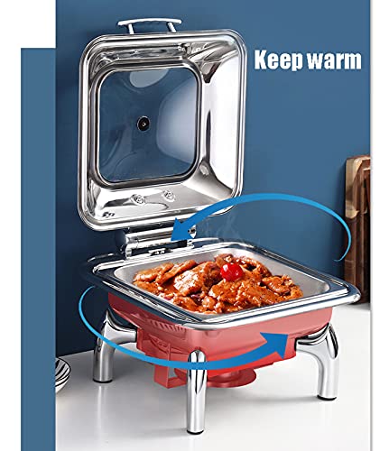 YAOYAOO Speisewärmer Buffet Buffetwärmer Warmhalteplatte Elektrisch Alkoholheizung Speisenwärmer Edelstahl 9L… – Bild 6