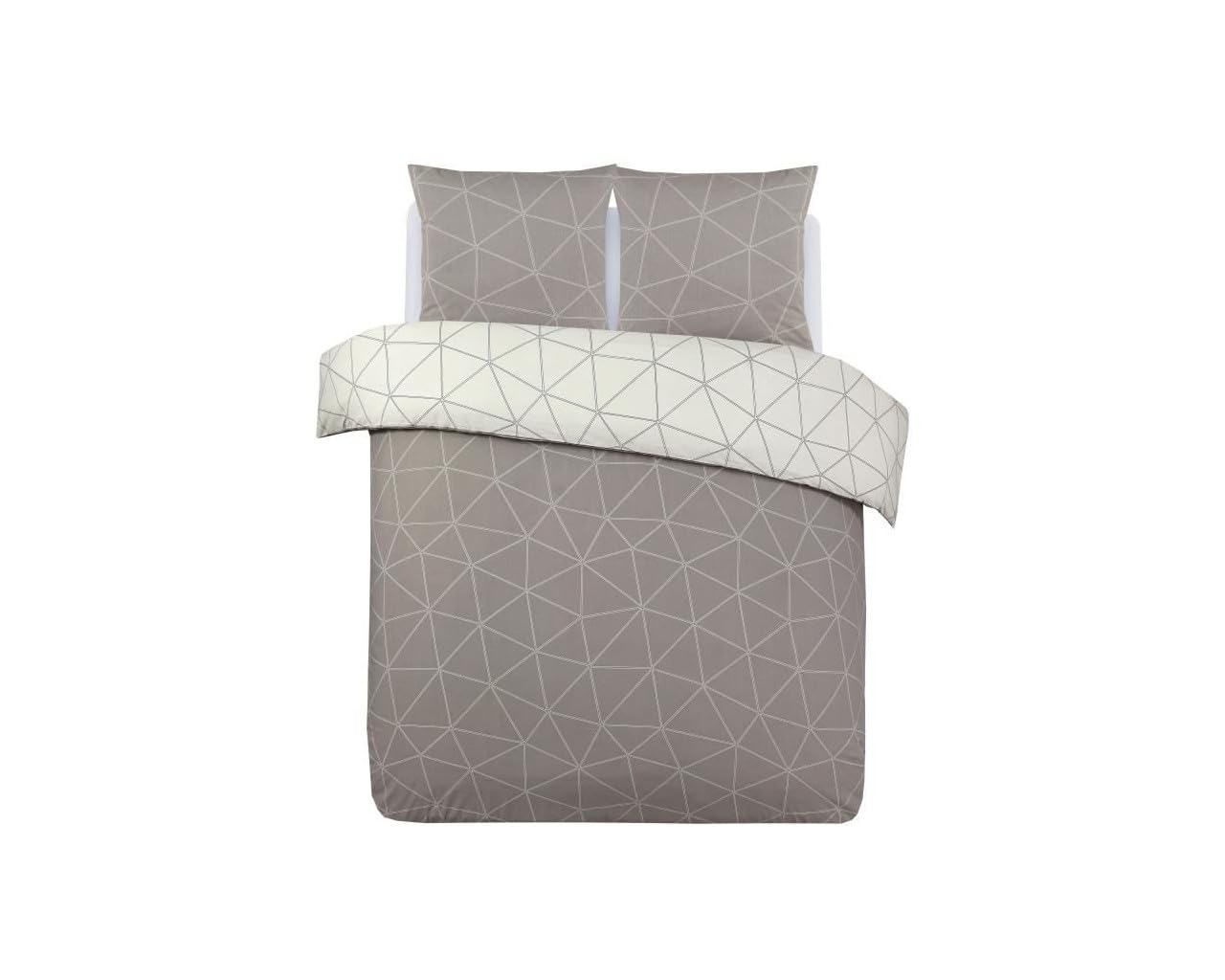 VISION Hugo - Funda nórdica Reversible (240 x 220 cm, 2 Fundas de Almohada de 65 x 65 cm), Color Beige