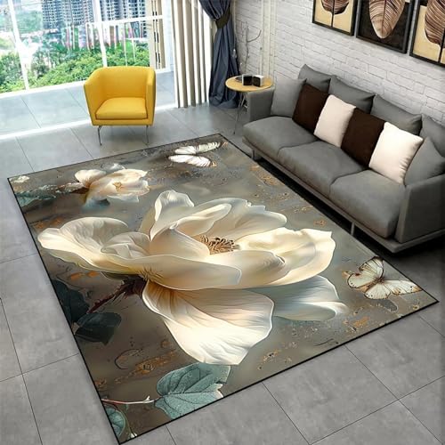 Alfombra de flores retro para decorar la mesa de café del salón de 160x230cm 2