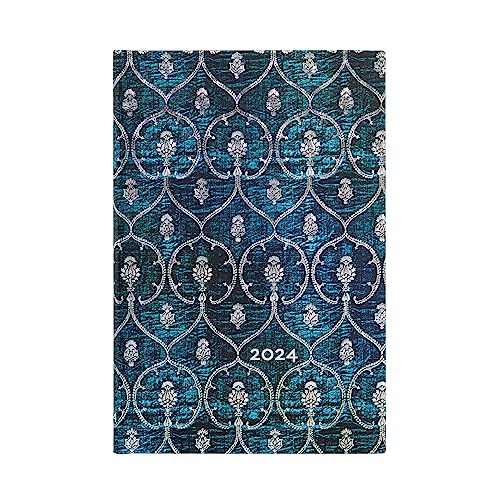 Paperblanks 12-Month Calendar 2024 Velvet Blue Horizontal Mini (95 × 140 mm), Blau, Horizontal - Mini (140 x 95) 160p