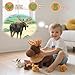 OUOZZZ Moose Stuffed Animal Plush Set – 14.5″ Large Mama Moose with 4 Baby Calves – Soft Reindeer, Elk & Deer Toy for Toddlers & Kids