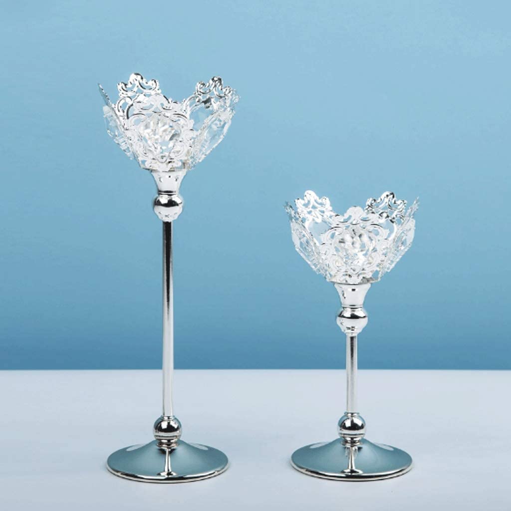 Candelieri Portacandele in Cristallo, portacandele in Metallo Accessori da tavola per Matrimoni, candeliere per la Decorazione da Tavolo di casa Unico