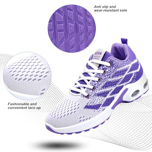 Image of Padgene Womens Sneakers Air Cushion Running Shoes Lightweight Tennis Walking Shoes Mesh Breathable Gym Work Fashion Sneakers Athletic Comfortable Casual
