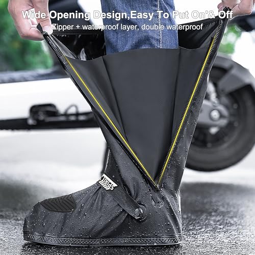 Couvre-chaussures imperméables moto en élastomère durable premium