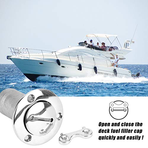Boot Duurzaam Roestvrij Staal Dek Vulplaat Key Tool Brandstof Gas Water Tank Dek Vullen Afvaldop Sleutelplaat Boot Marine Water Brandstof Tank Gas Afval Cap Marine Boot Water Brandstof Gas Afval Cap 3 - Afbeelding 3