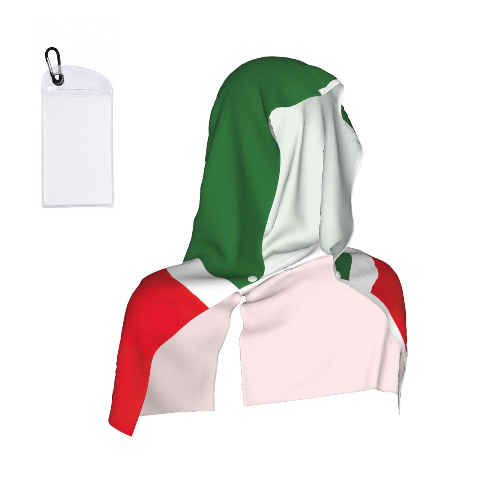 DUWAA Flag Of The Chechen Republic Print Reusable Hoodie Cooling Neck Wrap, Hot Weather Outdoor Sports Workout Head Towel For Stay Chill