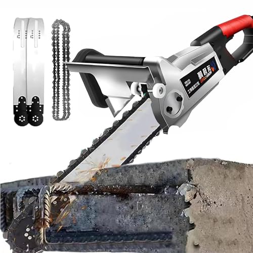 Motosierra Eléctrica para Hormigón, Motosierra de Mano, Motosierra para Cortar Hormigón, Profundidad de Corte 13,7/18,9 in Cadena de Diamante, con Supresión de Polvo,Double Chain 480mm/18.9in