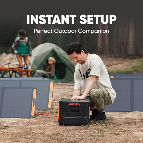 Image of Jackery SolarSaga 200W Portable Solar Panel,IP68 Foldable Bifacial Solar Panels,Compatible with Jackery Explorer Power Station and Solar Generator,for Rooftops Outdoor Camping Off-Grid and RVs