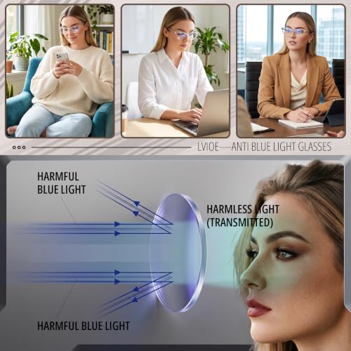 Image of LVIOE Cat Eye Blue Light Blocking Glasses for Women Trendy Y2k Style Design