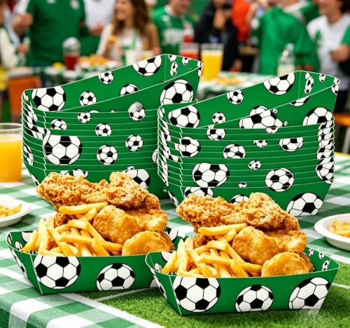 Cuencos desechables de fútbol de diseño fuerte y resistente color verde 6