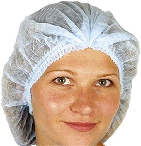Velishy 100 pcs Disposable Non-woven Bouffant Cap Hair Net Cap ,Elastic Free Size
