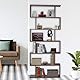 Relaxdays Bücherregal, 6 Fächer, HBT: 190,5 x 80 x 23 cm, modernes Design, Holzoptik, Standregal Wohnzimmer, Büro, braun