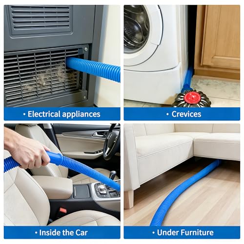 Image of Universal Dryer Vent Cleaner Kit Compatible with All Vacuum Cleaner Include Vacuum Hose Attachment Accessories Brush Lint Brush,Dryer Vent Vacuum Hose