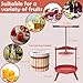 SQUEEZE master Fruit Wine Cider Press - Solid Wood Basket- 3.17 Gallon/12L-T Handle Bar-More Stable-Vintage traditional juicer,Apple Grape Fruit press for Juice Maker-1 free filter bag included(Red)