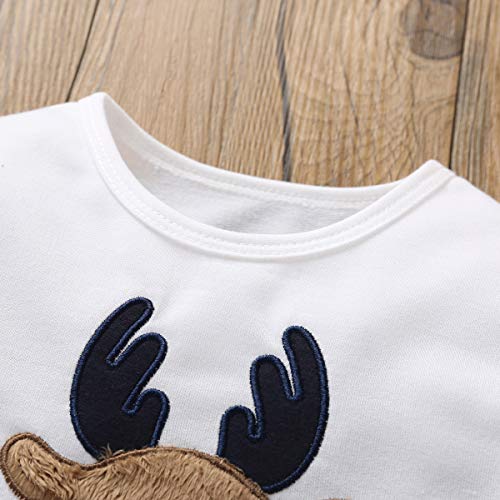 Haokaini 1-6T Girls Elk Long Sleeve Christmas Deer Round Cotton Dress Outfit for Toddler Baby - Afbeelding 5