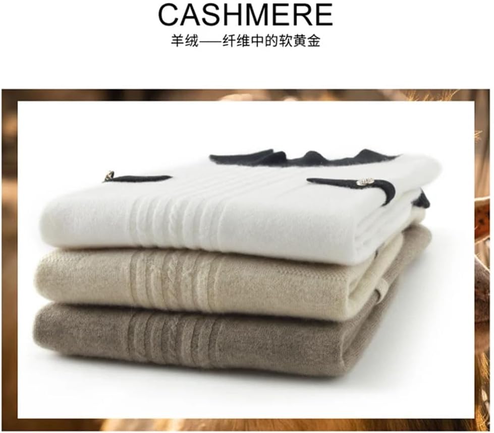 Women's 100% Cashmere Sweater Winter Basic Thicked Thermal Jumper Crewneck Long Sleeve Soft Knitted Base Shirt