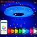 Produktbild LED-Deckenleuchte,36W Musikstory-Leuchte Mit Bluetooth Lautsprecher-Smartphone App Und Fernbedienung Zum Dimmen Von Helligkeit Farbe,runde Einbauleuchten Schlafzimmer,Kinderzimmer,Bar