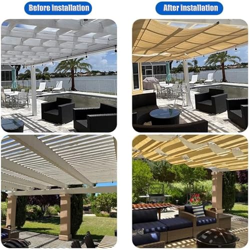 Voile d'ombrage de remplacement anti-chaleur pour pergola rétractable de terrasse