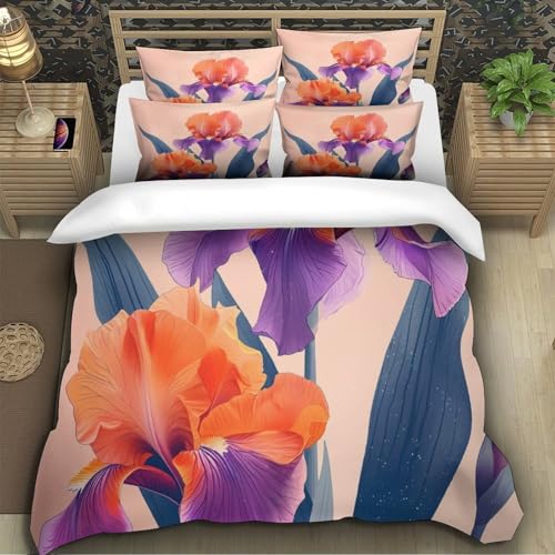 Parure de lit orchidée 3D en microfibre premium douce 200x200