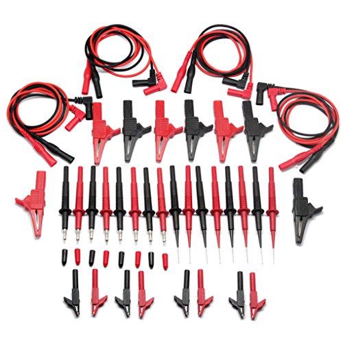 4pcs AideTek Automotive Abgeschirmte Krokodilklemmen und große Krokodilklemmen für Multimeter Prüfspitzen Sicherheit Bananenstecker Prüfspitze Mini-Haken Doppelt TLP20159