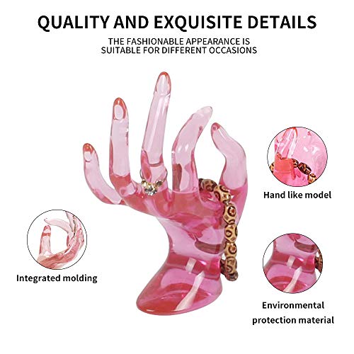 Image of DI QIU REN Pink Hand Stand Displays Rings Bracelets Watches & Chains