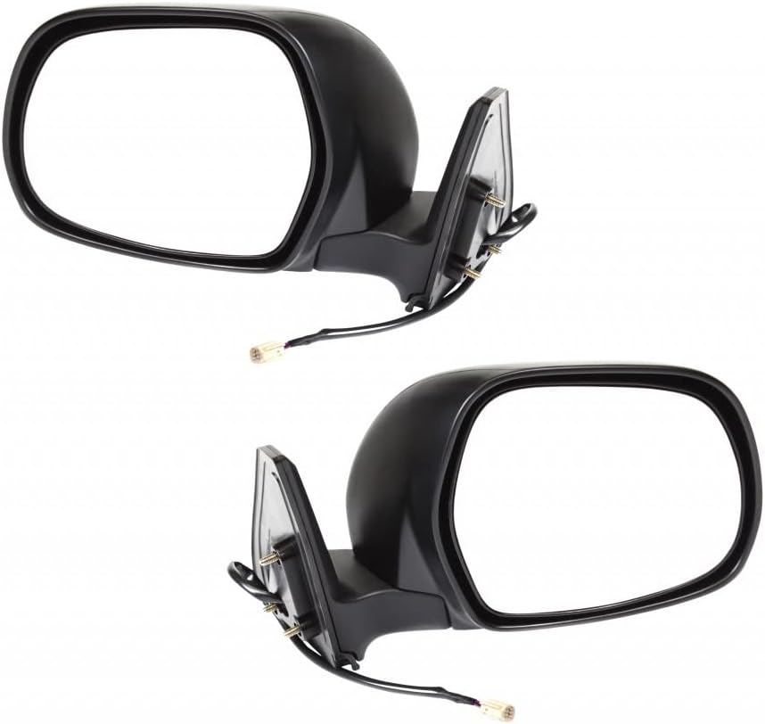For Toyota 4Runner 2003-2009 Door Mirror Driver and Passenger Side | Pair | Power | Non-Heated | Textured | Replacement For TO1320202, TO1321202 | 87940-35620, 87910-35600