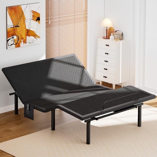 Amada Full Adjustable Bed Frame, Electric Base with Wireless Remote, 4 USB Ports, LED Night Light, Head & Foot Incline, Zero Gravity, Anti-Snore - 01B-F