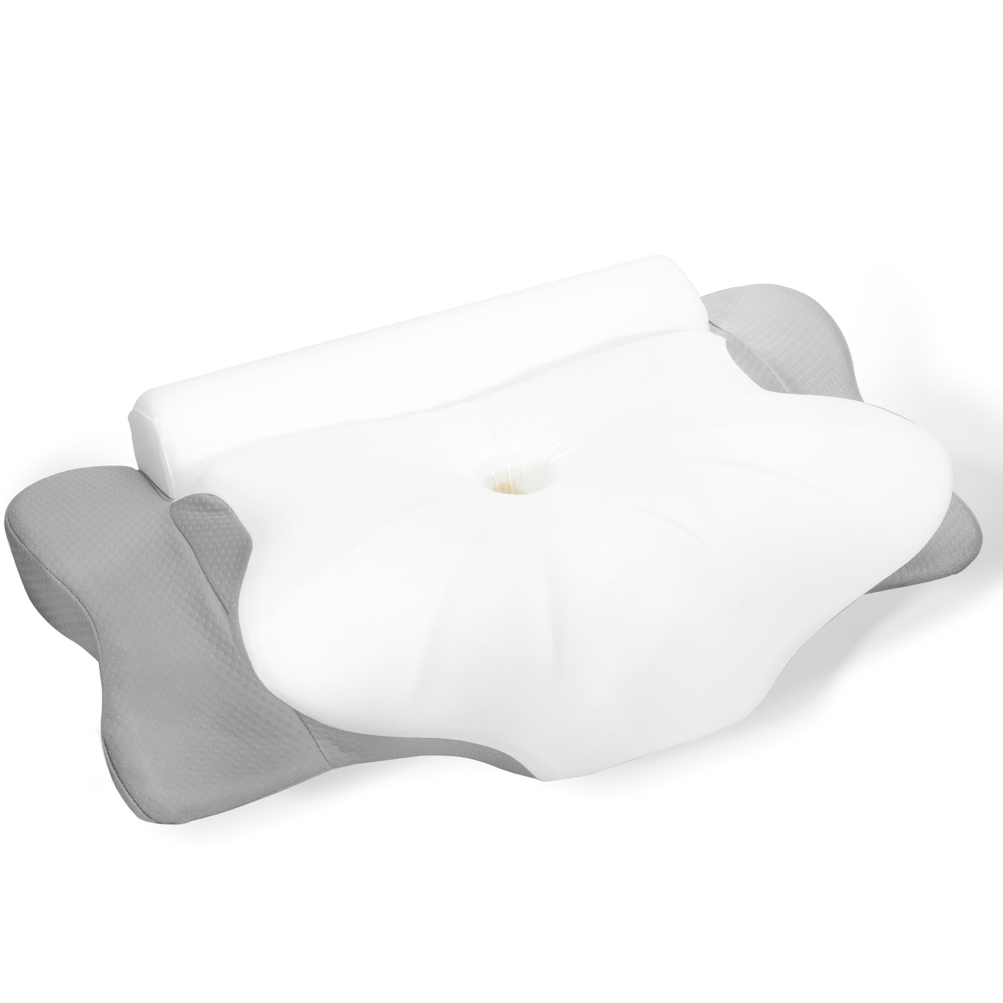 LAMB Memory Foam seitenschläferkissen,ergonomisches kopfkissen, Zwei In Einem nackenkissen Und Nackenrollenkissen, nackenkissen orthopädisch Geeignet für Nackenschmerzen, Grau