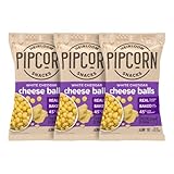Pipcorn Heirloom Cheese Balls - White Cheddar (3 Pack of 4.5oz Bags) - Organic Cheese, No Artificial Anything, Non-GMO Heirloom Corn, No Preservatives, Gluten Free