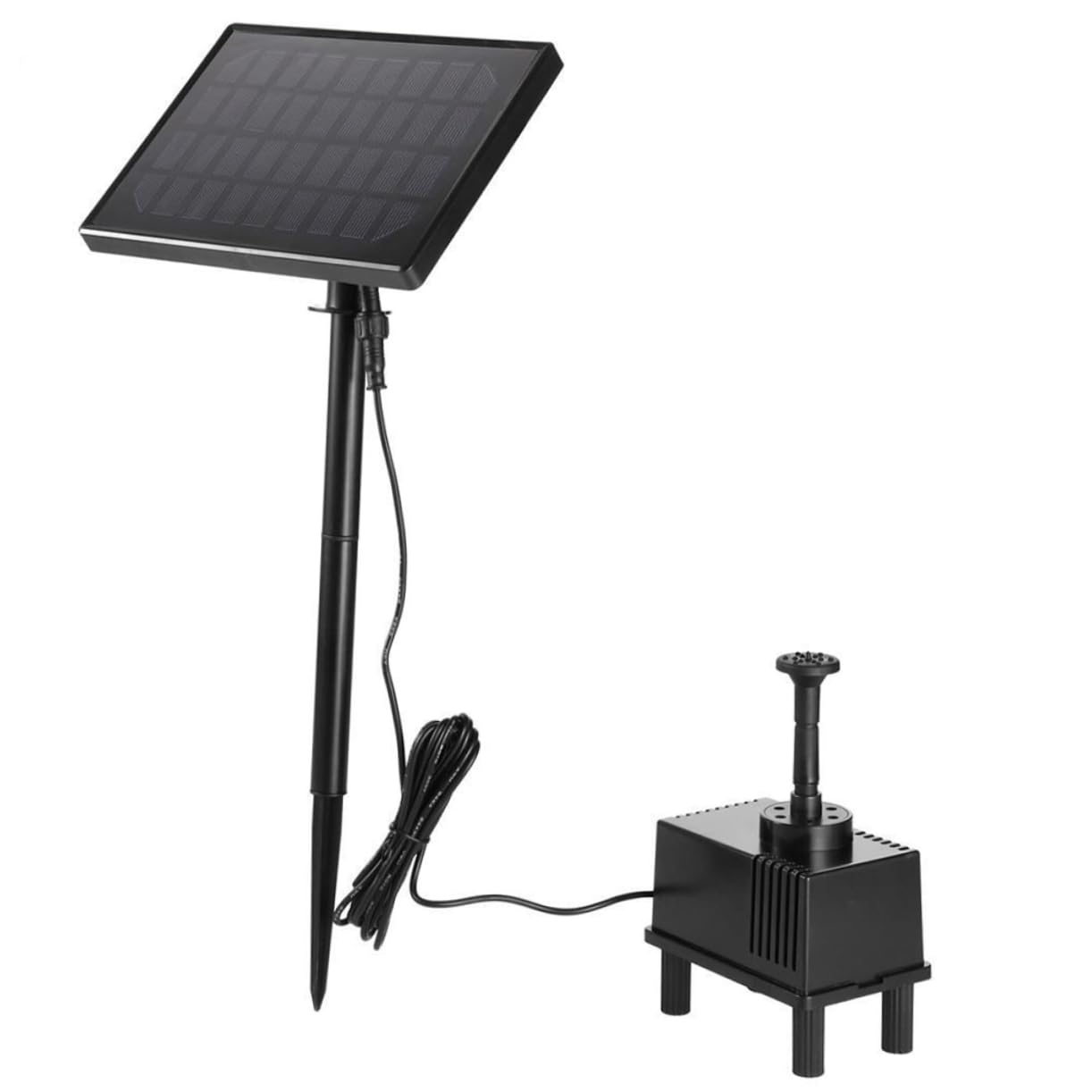 Pompa Acqua Sommersa 6-12V 220L/H per Acquario e Laghetti da Giardino | Plastica Nera, Circolazione Acqua, 4 Pezzi, per Bonsai, Giardino Roccioso e Raffreddamento Portatile