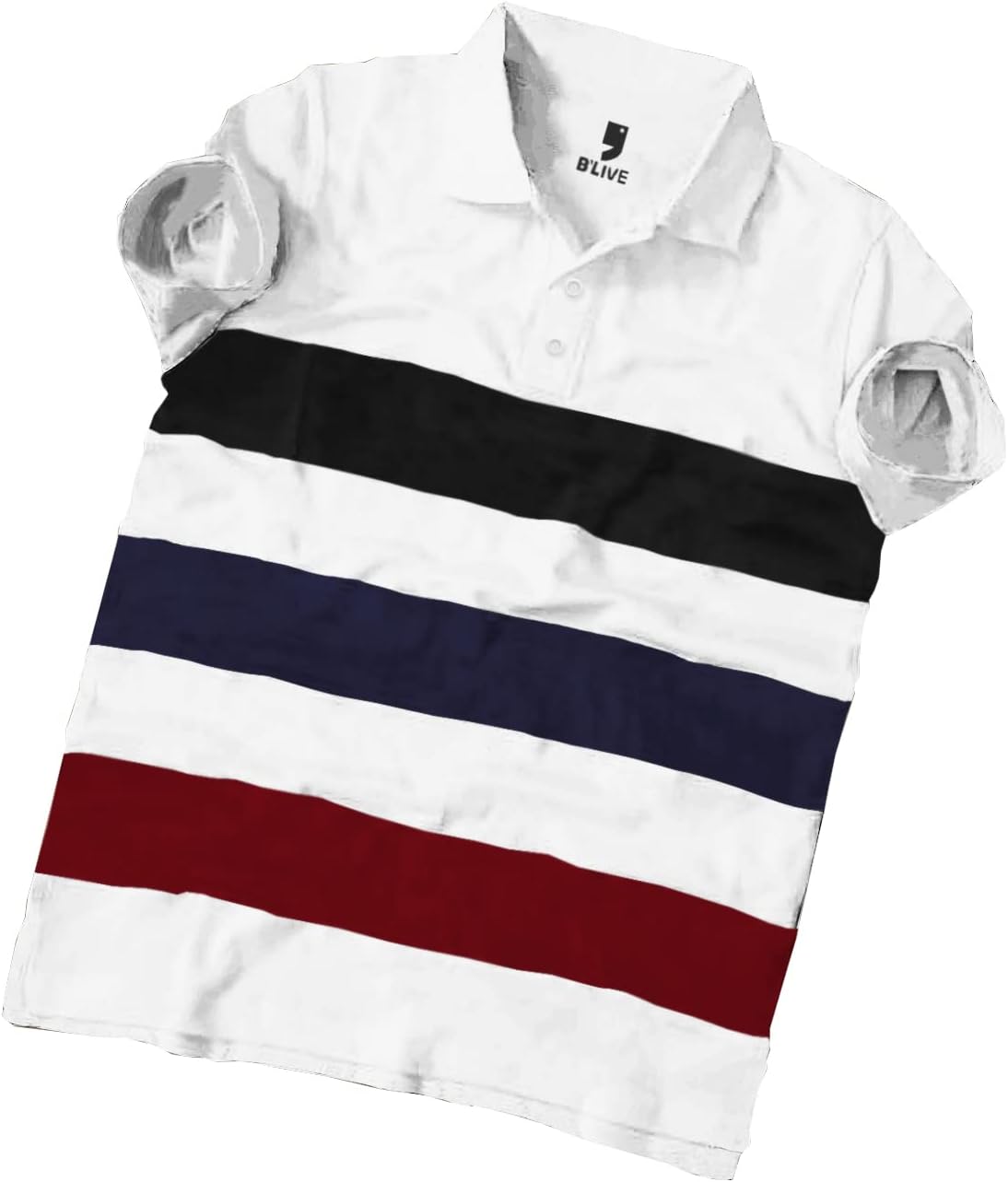 BLIVE Color Block Men Polo Neck Multicolor1 T-Shirt
