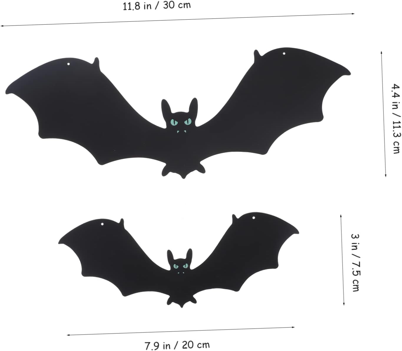 1set Halloween Bat Ornament Glowing Eyes Hanging Decor for Party Wall Haunted House Bats Dot Adhesives