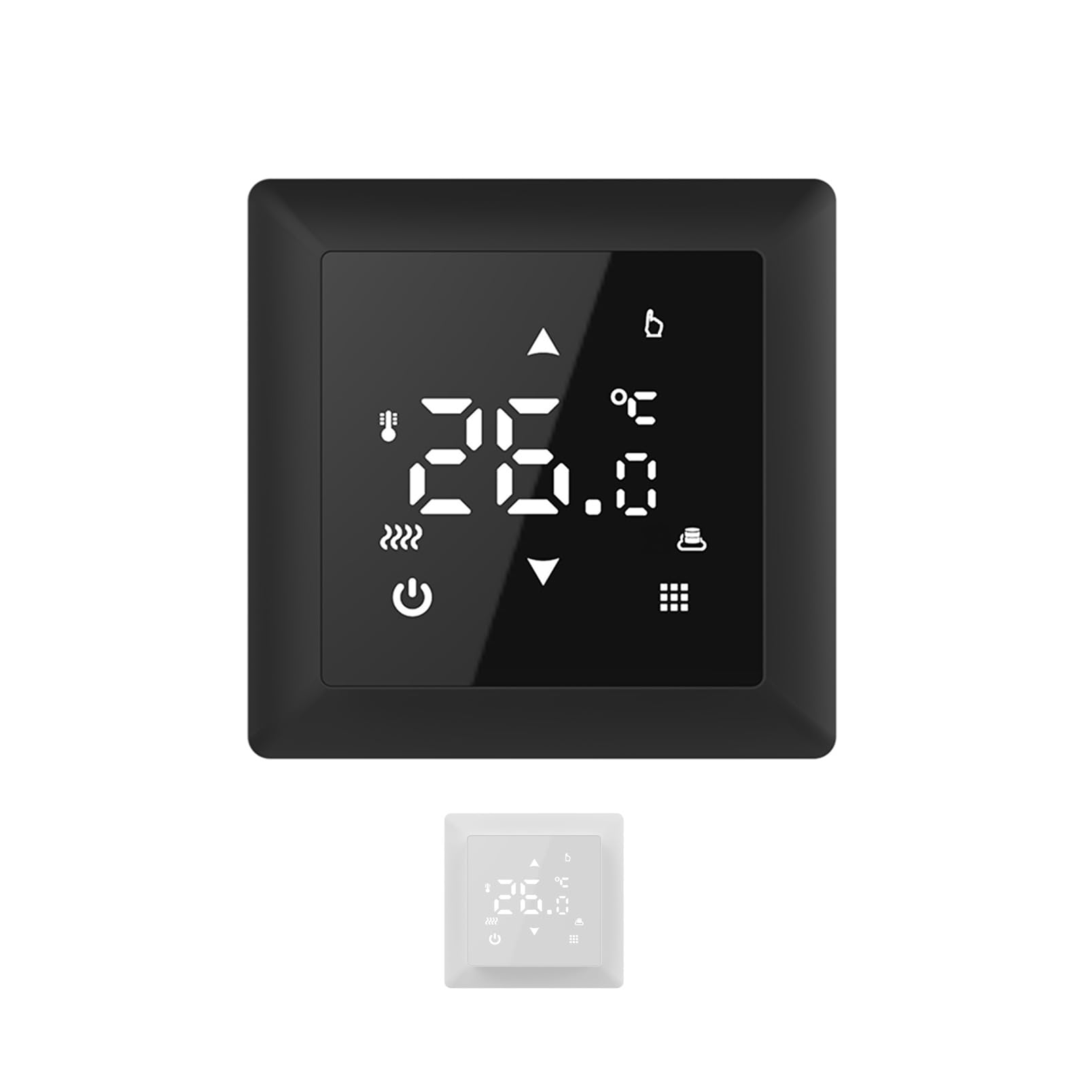 Thermostat Temperaturregler für Fußbodenheizung, digital, TS100, Schwarz