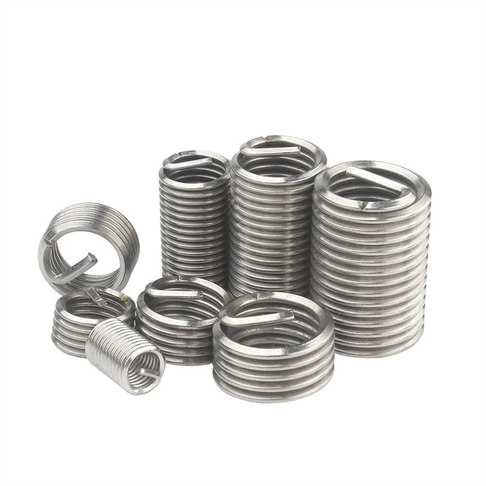50Pcs Stainless Steel Wire Thread Inserts M6-M18 | Screw Bushing for Thread Repair | Durable 304 Stainless Steel(M12x1x1D)