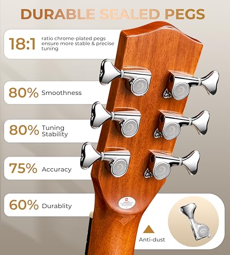 image for Vangoa Electric Acoustic Guitar Kit for Beginners Adults Full Size Cut