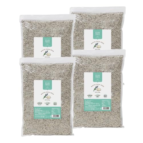 SOMA FOODS ホワイトチアシード 国内充填 WHITE CHIA SEEDS 900g オメガ3脂肪酸 食物繊維 無味無臭 健康食品 スーパーフード 大容量 (900g×4袋)の商品画像（Amazon）