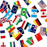 MARFOREVER 100 Countries String Flag Flags of the World, 82 Ft International Banner String Flags World Flag Bunting Banners for Classroom Festivals Sports Clubs Bars Celebrations Party Decorations