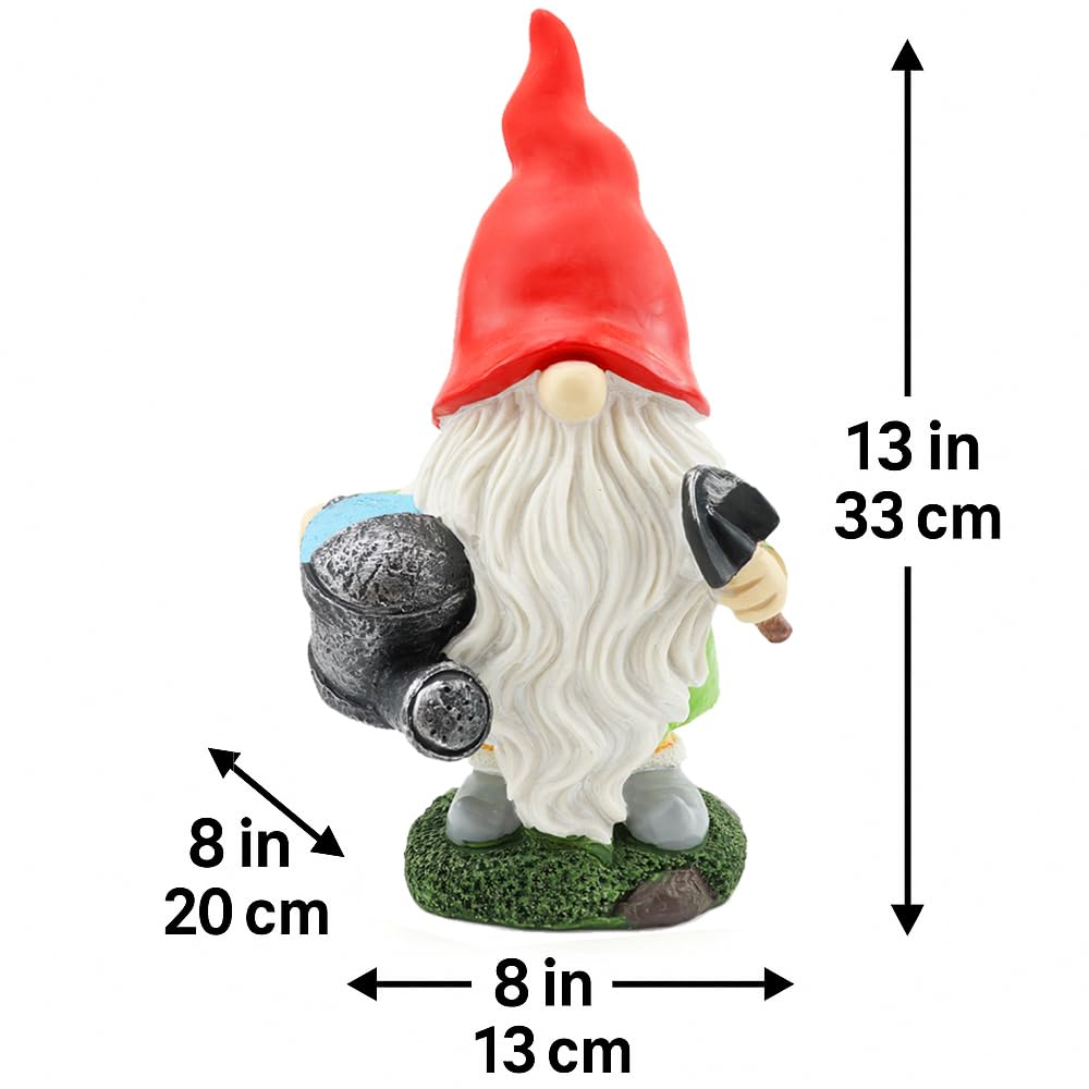 Garten-Gonk-Statue, 20 cm x 13 cm x 33 cm, Zwerg mit Gießkanne, perfekt für Haus und Garten, Dekofigur für Terrasse, Balkon, Hof, Rasen