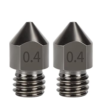 DollaTek 2Pcs MK8 Nozzle Hard Steel 1.75mm Consumables Hardened Steel Wear Resistant - 0.4mm