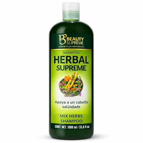 Champú de hierbas – 33.8 fl oz (33.8 fl oz)–W/Tepezcohuite, ortiga, aloe vera (Sabila) Neem, cacahuananche, romero, jojoba, cola de caballo (cola de