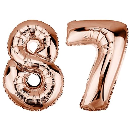 DekoRex Globo de papel de aluminio, color oro rosa, 40 cm, para cumpleaños, bodas (número: 87)