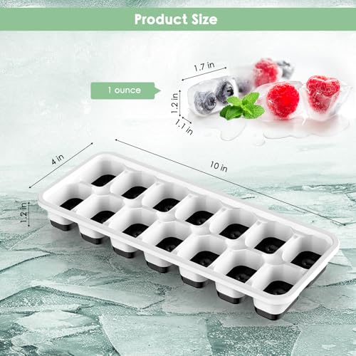 Bandeja para cubitos con tapa, pack de 4 silicona miniatura 5
