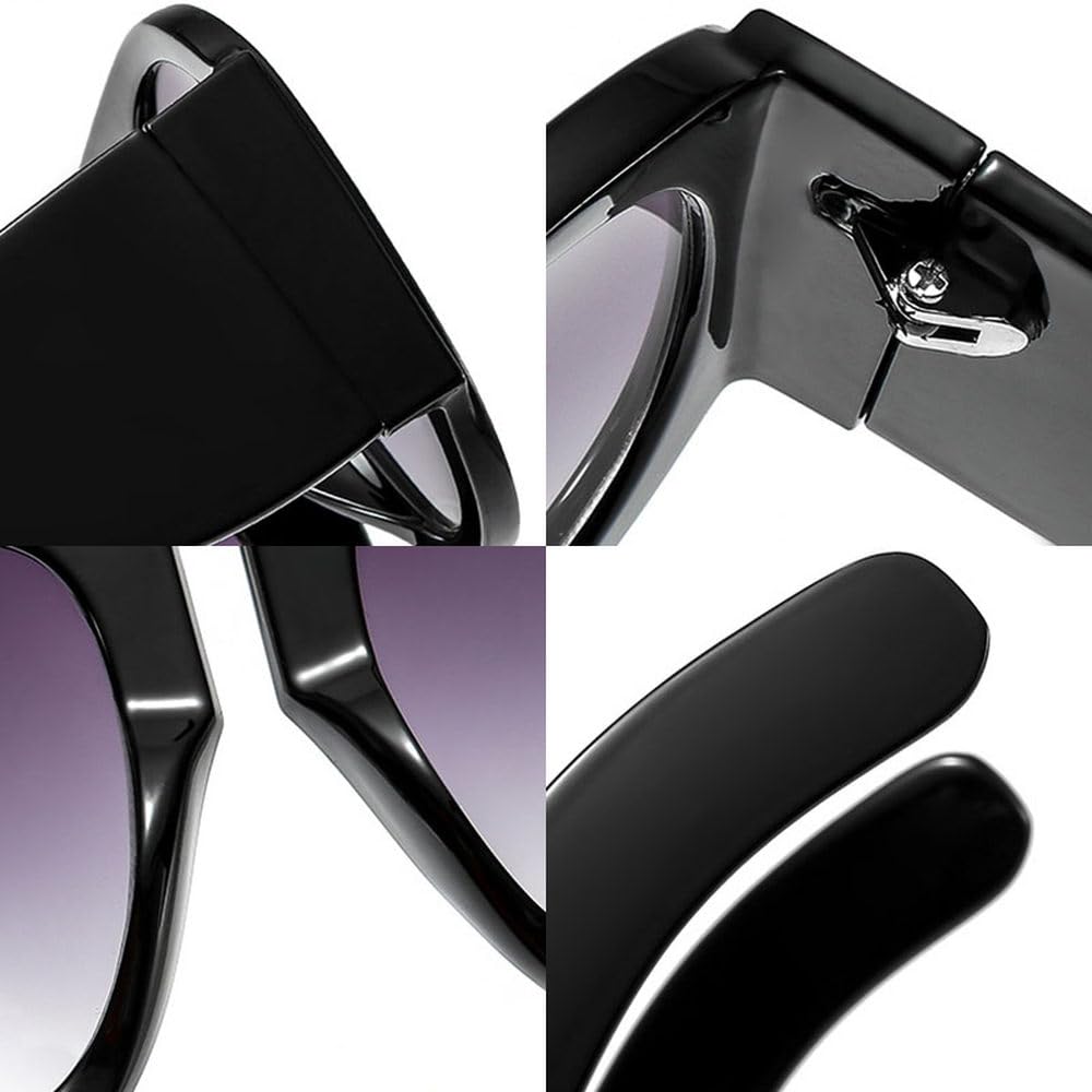 Übergroße Sonnenbrille mit Farbverlauf und Buntem Rahmen, rund, UV400