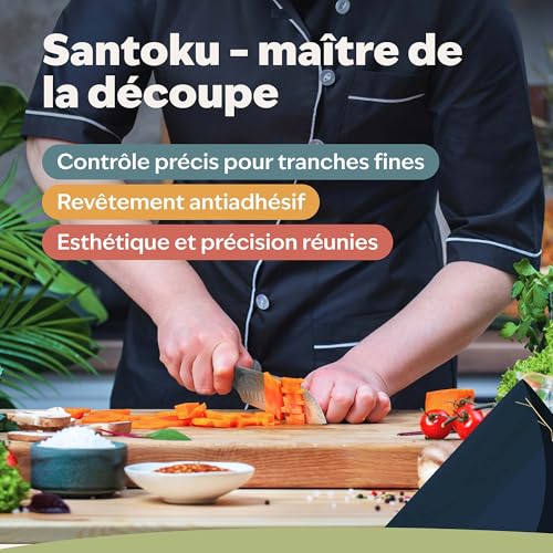 Couteau Santoku 17 cm acier 7Cr KJK-F011 kjøk – Image 2