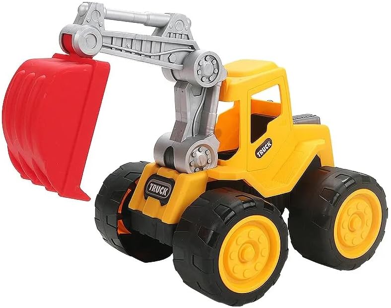 Nizomi Sliding Excavator Construction Toy Truck Site Vehicles for Kids - Construction Digger Truck Toy - Engineering Toys Playset - Unbreakable Pull Along Back Excavator - Gift for Boys Girls