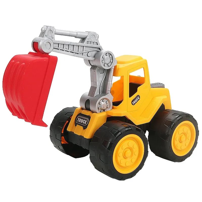 Nizomi Sliding Excavator Construction Toy Truck Site Vehicles for Kids - Construction Digger Truck Toy - Engineering Toys Playset - Unbreakable Pull Along Back Excavator - Gift for Boys Girls