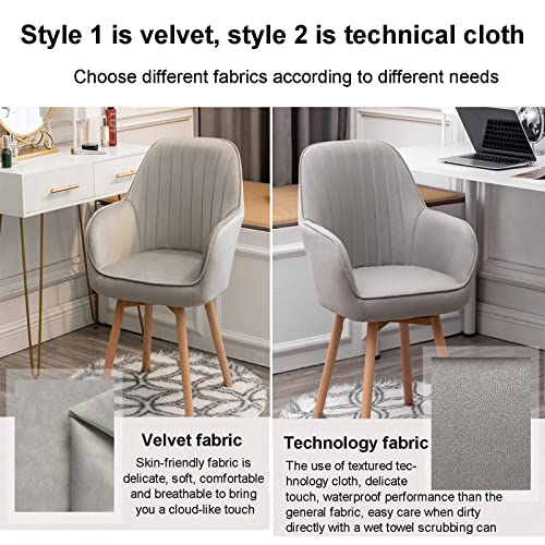 Chaise de salle à manger pivotante moderne fauteuil de bureau velours rose - 3