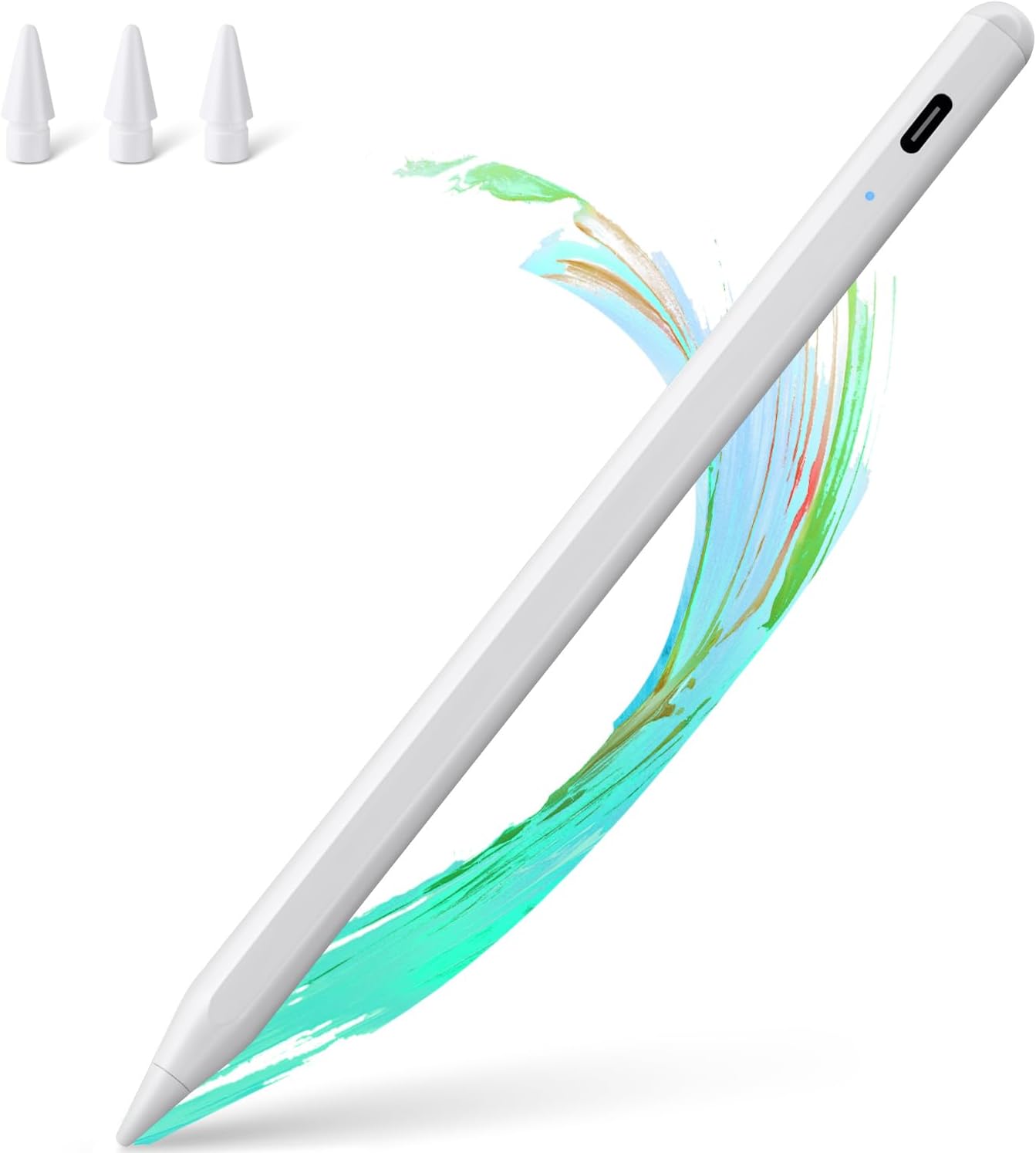 BLEBLE Stylus Pen for iPad 2018-2026, Fast Charge Apple iPad Pencil-White