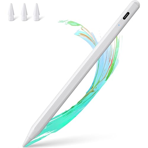 BLEBLE Stylus Pen for iPad 2018-2026, Fast Charge Apple iPad Pencil-White